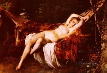 Leon Bazille Perrault Painting - La Baigneuse nude Leon Bazile Perrault